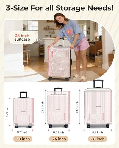 BAGSMART Vacuum Bags for Travel with Rechargeable Air Pump, Portable Space Saver Bags for Travel & Home, Vacuum Compression Seal Bag for Clothing, Blanket, 15 Pack-Pink - Thumbnail 3