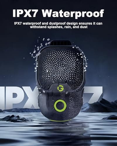 GOTOOLZ Wearable Bluetooth Speaker, Bluetooth 5.4 Clip On Wireless Speaker with Mic, TWS Function, 12Hrs Playtime, IPX7 Waterproof, Mini Portable Speakers for Outdoor Working, Biking, Running - Thumbnail 6