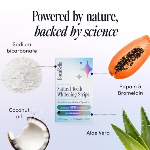 Teeth Whitening Strips for Sensitive Teeth – Natural, Peroxide-Free & Enamel-Safe | Clinically Tested Papaya & Pineapple Enzymes + Aloe & Coconut Oil | 14 Treatments for a Brighter, Whiter Smile - Thumbnail 3