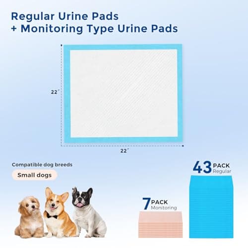 ZOMISIA 100 Count Puppy Pee Pads with Health Monitoring for Dogs 22" x 22" - 14 Color Changing Pee Pads with pH Indicator + 86 Dog Potty Training Pad, Odor-Control, Super Absorbent & Leak-Proof - Thumbnail 6