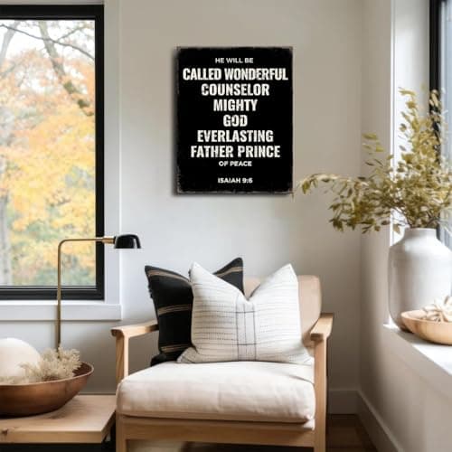 Isaiah 96 Bible Verse Scripture Canvas Wall Art Print - Gifts for catholic Women,for christians,Christian Inspirational Decor for Bedroom, Living Room, Office - Farmhouse Religious Wall Artwork Picture.A-432 - Thumbnail 5