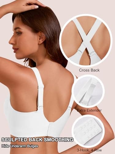 COCOMARTS Jelly Bras for Women No Underwire Seamless Push Up Scalloped Tshirt Bralettes Comfortable Wireless Everyday Bra White Small - Thumbnail 4