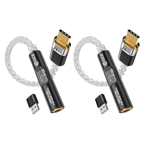 2026 Latest USB C DAC Audio Adapter with Headphone Amplifier, USB C to 3.5mm Audio Adapter for Wired Headphones, Hi-Res Type C DAC Compatible with iPhone 15, Android, Laptop & Tablet (DAC black) - Thumbnail 2