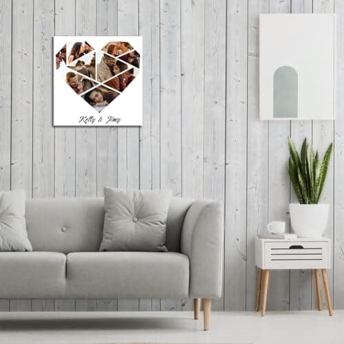ZHIYYHAO Custom 9 Picture Collage Canvas Wall Art Framed Personalized Multi Pictures Prints to Canvas Wall Art for Living Room Bedroom Study room Home Decor (CF-14,16.00L''X16.00W) - Thumbnail 4