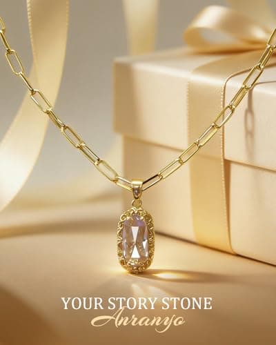 Anranyo 18K Chunky Gold Necklace for Women Trendy, Pink Birthstone Necklace, Hypoallergenic, Non Tarnish, Minimalist, Birthday Day Gifts for Wife Daughter Sister Girlfriend - Thumbnail 4