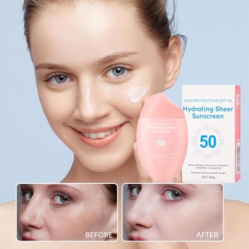 Sunscreen SPF 50+ 50g, Hydrating Sheer Face Sunscreen, Waterproof & Lightweight Water Gel, Non-Greasy, No White Cast, for Sensitive Skin Daily Use - Thumbnail 3