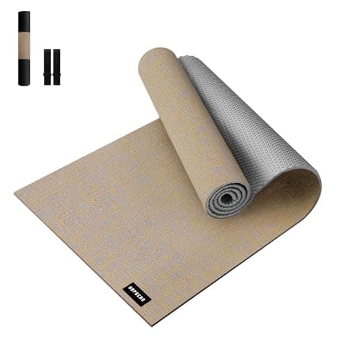 HAPBEAR Extra Large Yoga Mat (84''x30'') - 1/4'' Thick Durable Natural Linen, Non-Slip & Tear-Resistant - for Home Yoga Workouts, Meditation, Pilates, Floor Exercises - Free Carrying Bag Included - Image 1