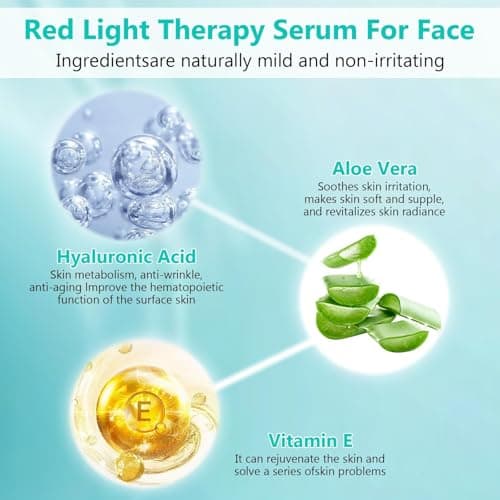 Red Light Therapy Activation Serum, Red Light Therapy Serums for Face and Neck, Hydrating Serum for Face, Facial Serums Anti Aging and Reduce Wrinkles, Pure Formula Facial Serum for Women, 1OZ - Thumbnail 4