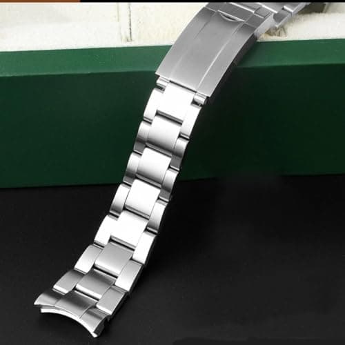 BEHLINE Solid Stainless Curved Watch Band Replacement for Datejust Submariner Watch Band 20 mm - Thumbnail 2