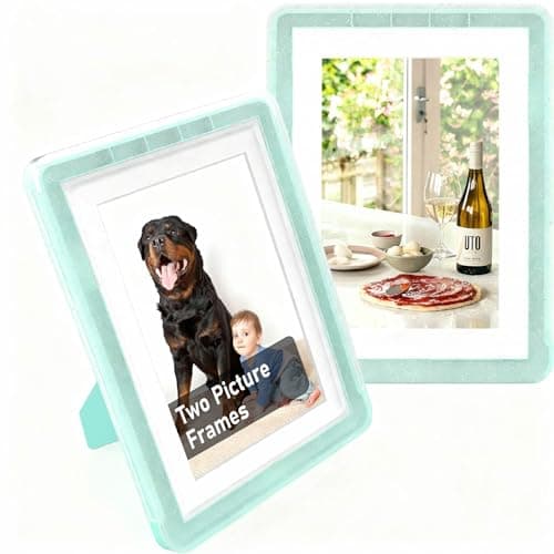 vilkok 5x7 Picture Frame,2 Pack, Fits 5x7 Photo or 4x6 with Mat, Acrylic Front & Durable ABS Frame, Shatterproof UV-Resistant Tabletop Display, Vertical/Horizontal Home Décor Frame, Double Colors - Image 1