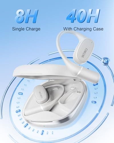 RICHJOY Open Ear Headphones,Bluetooth Wireless Earbuds with 2 Mics,Touch Control,ENC Noise Cancelling,HiFi Stereo Sound Sport Earbuds for Gym Cycling,Compatible with iPhone and Android(Beige) - Thumbnail 6