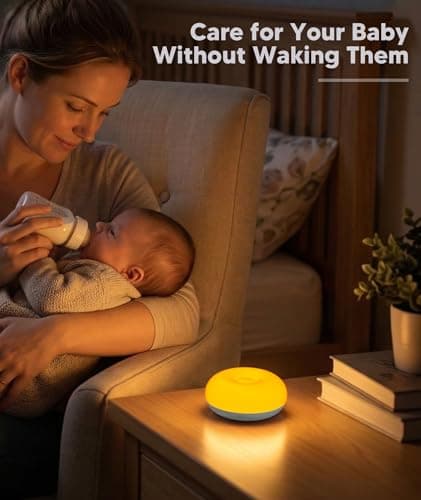 Baby Night Light 1800K No Blue Light, Nursery Night Egg Light for Breastfeeding,Amber BPA-Free Silicone Lamp with Child Lock, Dimmable Touch & Flip Control, Rechargeable Bedside Light for Kids Toddler - Thumbnail 2