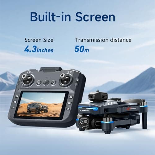 AXNEN Mini Drone with HD Camera,FPV RC Drone with Screen On Remote Controller,Brushless Motors,2 Batteries,Carrying Case,Foldable Quadcopter for Auto Return,Follow Me,Waypoints,for Beginners,Teens and Adults - Thumbnail 2