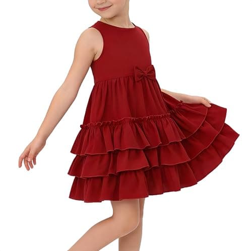 Mariy Riseni Flower Girl Dress for Formal Birthday Party, Tiered Casual Dress, Toddler Girls Spring Summer Outfits 5-10Y - Image 1