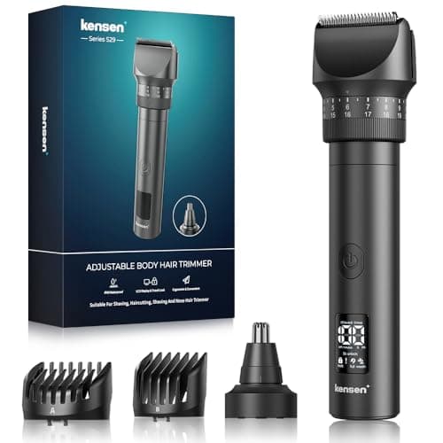 Beard Trimmer for Men - 42 Adjustable Length Settings Hair Clippers, Professional Body Hair Trimmer for Men Precision Facial Hair Trimming IPX6 Waterproof Nose Trimmers LED Display Mustache Trimmers - Image 1