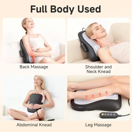 Zorynae Shiatsu Back and Neck Massager for Pain Relief Deep Tissue, Up and Down Rolling Back Massager with Heat, 3D Kneading Massage for Office Home, Birthday Gifts for Women Men Mom Dad - Thumbnail 6