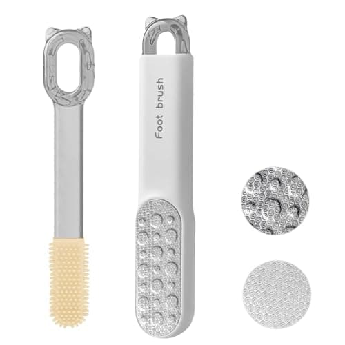 VISDOLL Double-Sided Stainless Steel Foot File, Foot Callus Remover & Foot Scrubber, Professional At-Home Pedicure Tool for Dry & Wet Feet, Hard Skin & Corn Remover, White (Home Salon Use) - Image 1