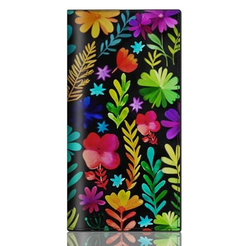CASMONAL Boho Florals Checkbook Covers for Personal Checkbook, PU Leather Check Book Covers for Women & Men – Fashionable Print Design - Image 1
