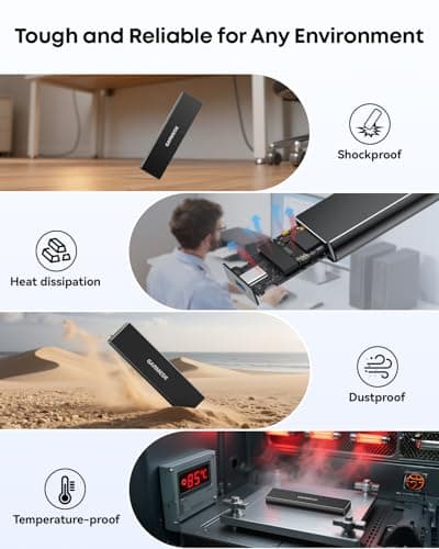 GARMESE Portable External SSD 500GB, USB 3.2 Gen 2 External Solid State Drive Up to 1000MB/s, Ultra-Fast Portable SSD Storage for PC, Laptop, Tablet, Game Console – Plug & Play - Thumbnail 4