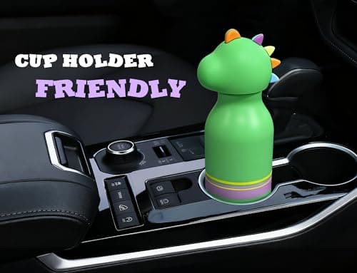 DLOCCOLD Insulated Stainless Steel Water Bottle with Detachable Soft Dinosaur Animal Head Fun Drinking 16 Ounce with Flexible Reusable Straw - Thumbnail 4