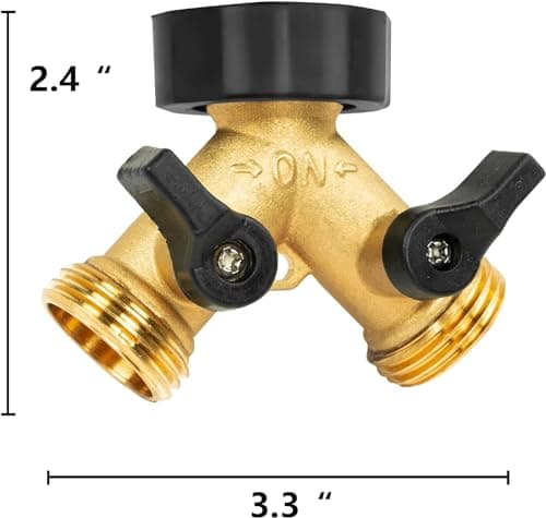 Garden Hose Splitter 2 Way Heavy Duty,Faucet Splitter, Outdoor Faucet Splitter, y Adapter for Water Hose, Water Spigot Splitter （1Pcs） - Thumbnail 2