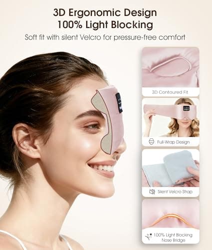 MUSICOZY 3D Silk Bluetooth Sleep Mask Headphones, Mulberry Silk Eye Mask with Ultra-Thin Wireless Speakers, Bluetooth 5.4 Sleeping Headphones for Side Sleepers, Music Sleep Mask Gifts for Men Women - Thumbnail 5