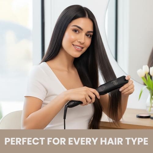 Tony Odisho Black Germanium Flat Iron Hair Straightener – 1.25″ Floating Plates, Ionic Fast-Heat MCH, Digital 180–450°F, Frizz Control, 60-Min Auto Shutoff, 8.5-ft Swivel Cord, Salon Professional - Thumbnail 6