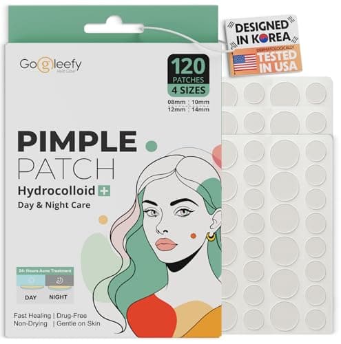 GoGleefy Pimple Patches for Face – Day & Night Acne Patches for Fast Healing, Skin Clarity – Invisible Hydrocolloid Patches, Waterproof Spot Treatment – All Skin Types Zit Patches of 60/120/180 - Image 1