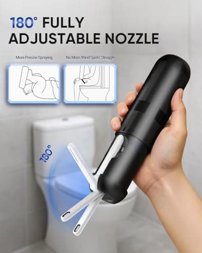 Finpola Portable Bidet for Travel - Electric Travel Bidet with 180° Adjustable Nozzle, 2 Spray Modes & IPX7 Waterproof | Rechargeable Personal Hygiene Solution for On-The-Go Adults - Thumbnail 3