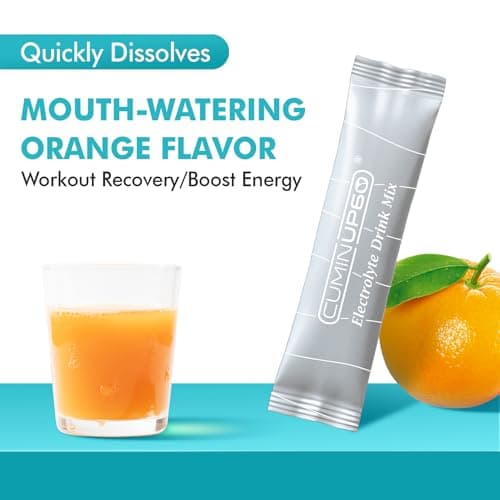 PureBotan Hydration Packets Sugar Free, Orange Flavor Electrolytes Powder Packets, Turmeric Electrolyte Drink Mix w/Curcumin, Vitamin, Minerals & Inulin, Support Immune & Recovery, Muscle & Gut Health - Thumbnail 2