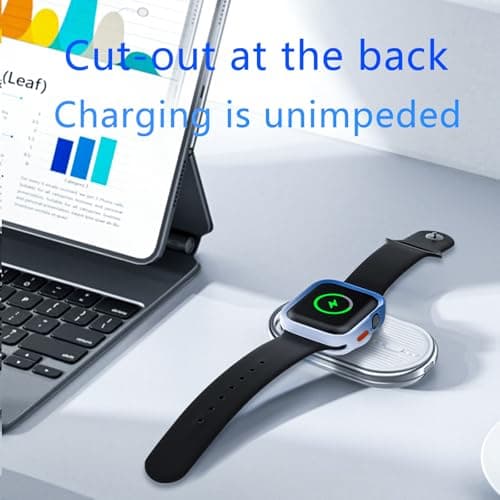 SDOCEBF Rugged Case for Apple Watch Case 41mm 40mm Series 9/8/7/6/5/4/SE3/2/1, Soft Flexible TPU Shockproof Protective Cover Thin Bumper for iWatch 41mm 40mm, Blue-White - Thumbnail 3