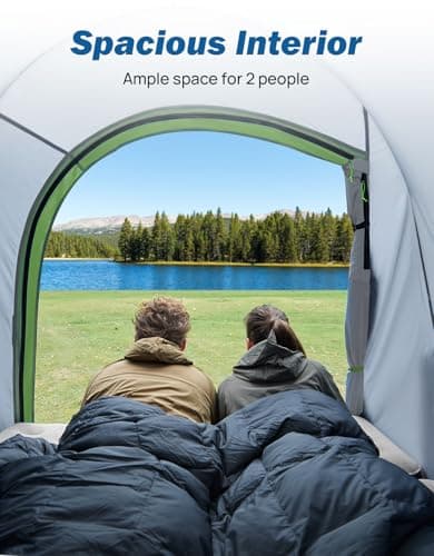 JOYTUTUS Pickup Truck Tent 6.5ft 2.0, Waterproof PU2000mm Double Layer for 2 Person, Portable Truck Bed Tent with Rainfly, Green, Aluminum Pole - Thumbnail 3