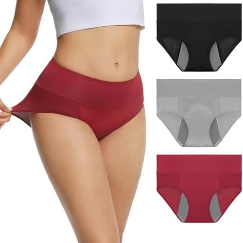 LOSWIE Incontinence Underwear for Women, 60ml Absorbency Period Underwear Heavy Flow Menstrual Panties Teens Ladies, Leakproof Washable Postpartum Panties, Holds Up to 8 Regular Tampons - Image 1