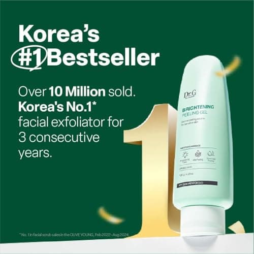 Dr. G Brightening Peeling Gel - Korean Skincare for Glowy Skin - Aqua Gommage Facial Exfoliator - Hyaluronic Acid, Ceramides, Vitamin C - Smooth Skin Texture, Low Irritation - Bulk Items - 4.23 fl oz - Thumbnail 3