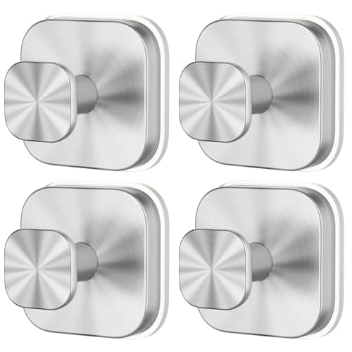 MOTAIPEAK Suction Cup Hooks for Shower, Shower Hooks for Inside Shower, No Drill Strong Hold Towel Hooks, Waterproof Removable Hooks for Bathroom Wall, Glass, Tile, Door – Silver (4 Pack) - Image 1
