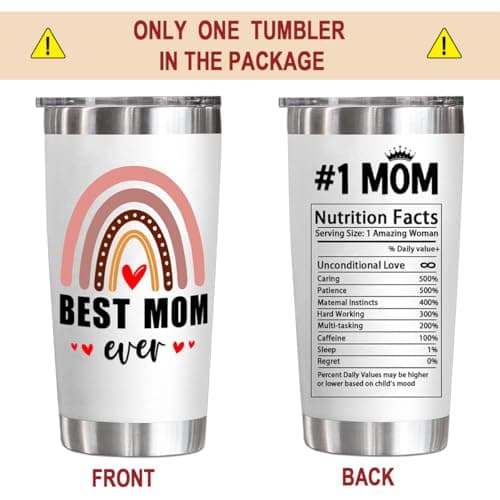 YXOTJHS Best Mom Ever Tumbler - Mothers Day Gifts For Mom Wife - Mothers Day Gifts For Mom From Daughter Son Kids - Birthday, Christmas Gift Ideas For Moms - 20 Oz Tumbler - Thumbnail 6