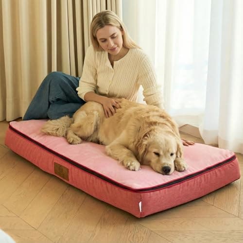 LIORCE Orthopedic Memory Foam XXL Dog Bed - 6" Thick Beds for Extra Large Sized Dog - Waterproof Removable Washable Cover & Wrap-Around Zipper - Ultimate Comfort & Easy Maintenance, Pink - Thumbnail 6