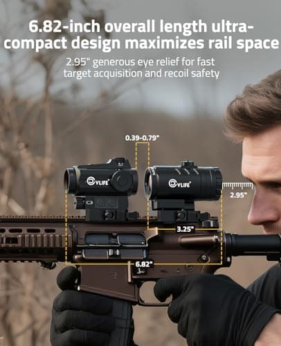 CVLIFE Multi Reticle Auto-Brightness Red Dot and 3X Magnifier Combo - Thumbnail 4