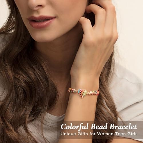 Sistble Girlfriend Bracelets Gifts, Birthday Gifts for Girlfriend Bracelet Infinity Heart Bracelet Jasper Beaded Bracelets for Women Love You Gift Christmas Stocking Stuffers Jewelry - Thumbnail 3