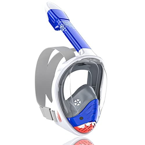 QingSong Kids Snorkel Mask Full Face, Snorkeling Set with Camera Mount, 180 Degree Panoramic View Snorkeling Gear Anti-Fog Anti-Leak - Image 1