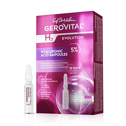 GEROVITAL EVOLUTION Hyaluronic Acid Serum for Face - Moisturizer, Regenerating, Hydrating, Anti-Wrinkle, Anti-Aging with SOD for Fine Lines and Increased Skin Elasticity, 10 Vials x 2ml - Image 1