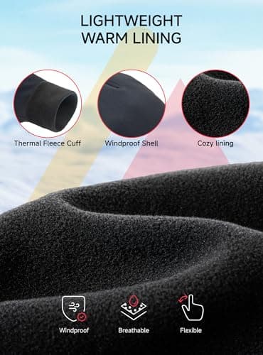 TRENDOUX Woen's & Men's Black Insulated Touchscreen Thermal Gloves Size Medium, Driving Running Riding Typing Texting Cycling Gloves Biking Hiking Walking Soccer Gaming Glove for Cold Weather - Thumbnail 5