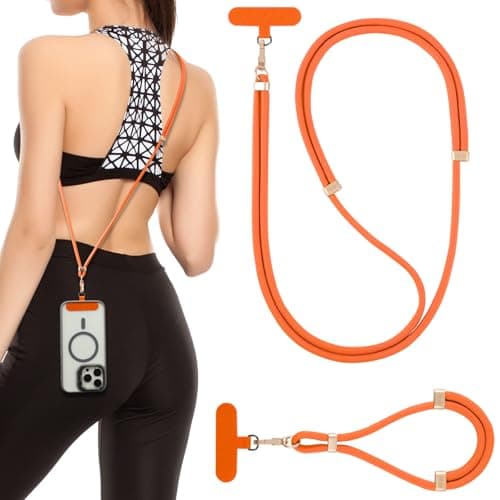 VVAAGG Cell Phone Lanyard for iPhone: Crossbody Phone Strap Adjustable Neck Wrist Strap Anti Theft Long Lanyard Travel Essential for Women Most iPhone and Android Smartphones - Image 1