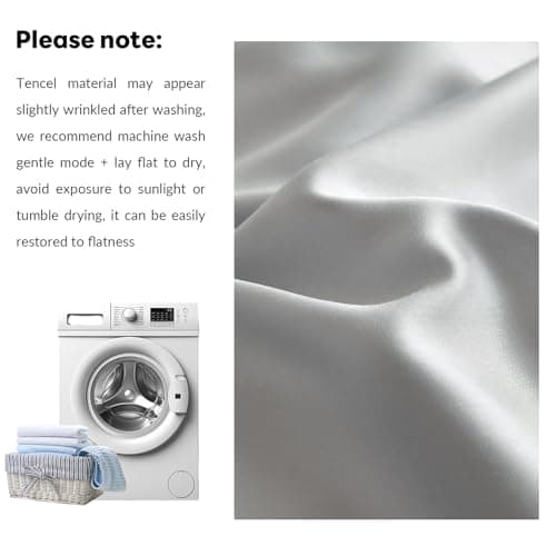 DCSKY King Size Duvet Cover Set 3-Piece - 100% Lyocell Tencel Bedding Set, Silky Smooth & Hypoallergenic, Temperature Regulating for Hot Sleepers (Grey, 104x90 Inches) - Thumbnail 6