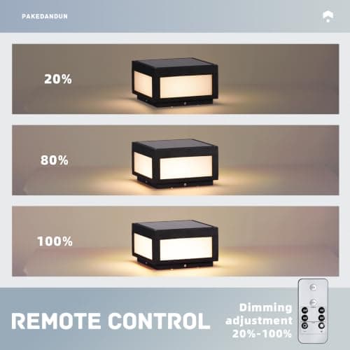 PAKEDANDUN Solar Post Lights Outdoor, 9.84" Solar Pillar Lights Outdoor, IP54 Waterproof Column Light Outside with E26 Bulb, 3000K LED Post Lamp Dusk to Dawn, Modern Pillar Light for Patio Garden - Thumbnail 4