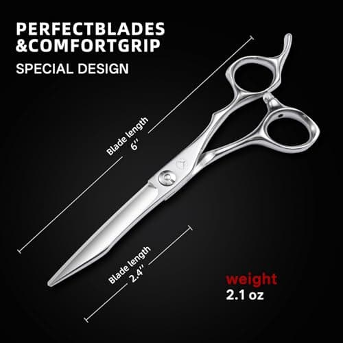 Professional Hair Cutting Scissors 6 Inch, VG10 Steel Convex Edge Barber Shears, Ergonomic Hair Scissors for Salon Professionals and Home Use - Thumbnail 5