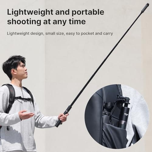 59in Invisible Selfie Stick Tripod for Insta360 X5/X4/X3/ONE X2/GO 3s/DJI Osmo 360, ULANZI TT52 Extension Pole Adjustable Waterproof Handle Grip for GoPro, DJI Osmo Pocket 3 Action 5 Pro/4 - Thumbnail 4