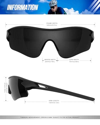 KALIYADI Sports Sunglasses Polarized Sunglasses-Men: Mens Sun Glasses with UV400 for Golf Running Fishing - Thumbnail 5