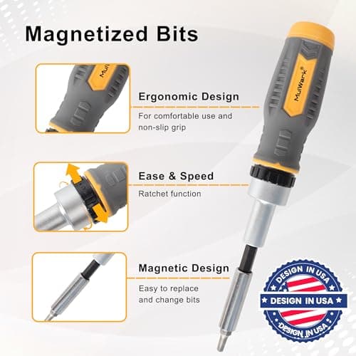 MULWARK Screwdriver Bit Set & Socket Kit, 77-Pieces Ratcheting Screwdriver Set with Case, 77 in 1 Multi Bit Screw Driver for Home DIY, Electronics, Car Emergency and Garage - Thumbnail 5