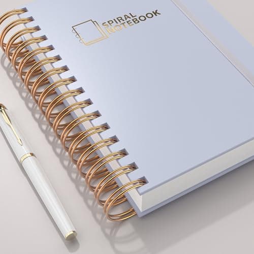 MSTONAL Lined Spiral Journal Notebook for Women Men, Medium A5 300 Pages, College Ruled Hardcover Notebooks for Work and Note Taking, Journals for Writing - Grey - Thumbnail 6